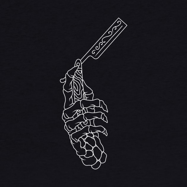Skeleton Hand with Straight Razor by Wolfden Collective
